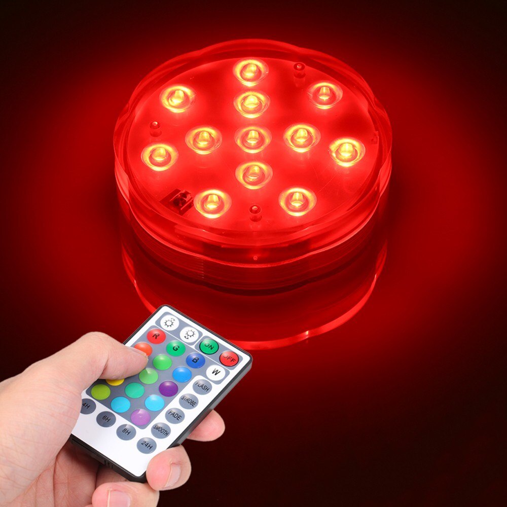 10 Led Remote Controlled RGB Submersible Light Battery Operated Underwater Remote Control Underwater Lamp