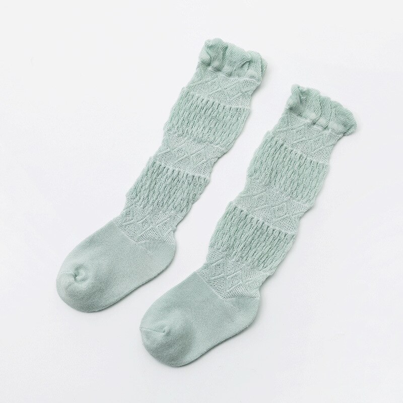 Wecute Frühling Herbst unisex Baby Jungen Lange Socken Baumwolle freundlicher Socke Kniehohe freundlicher Mädchen Socken Einfarbig Bein wärmer: Grün / Pro 0-1Jahr
