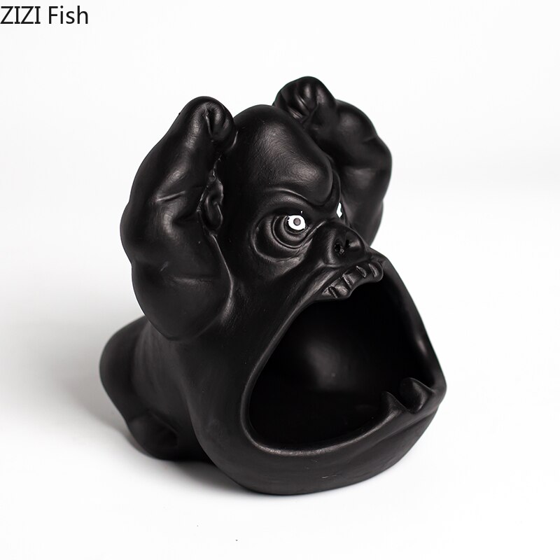 Cute Cartoon Animal Ashtray Orangutan Anti-fly Ash Ceramic Household Living Room Large Capacity Car Ashtray Home Decor