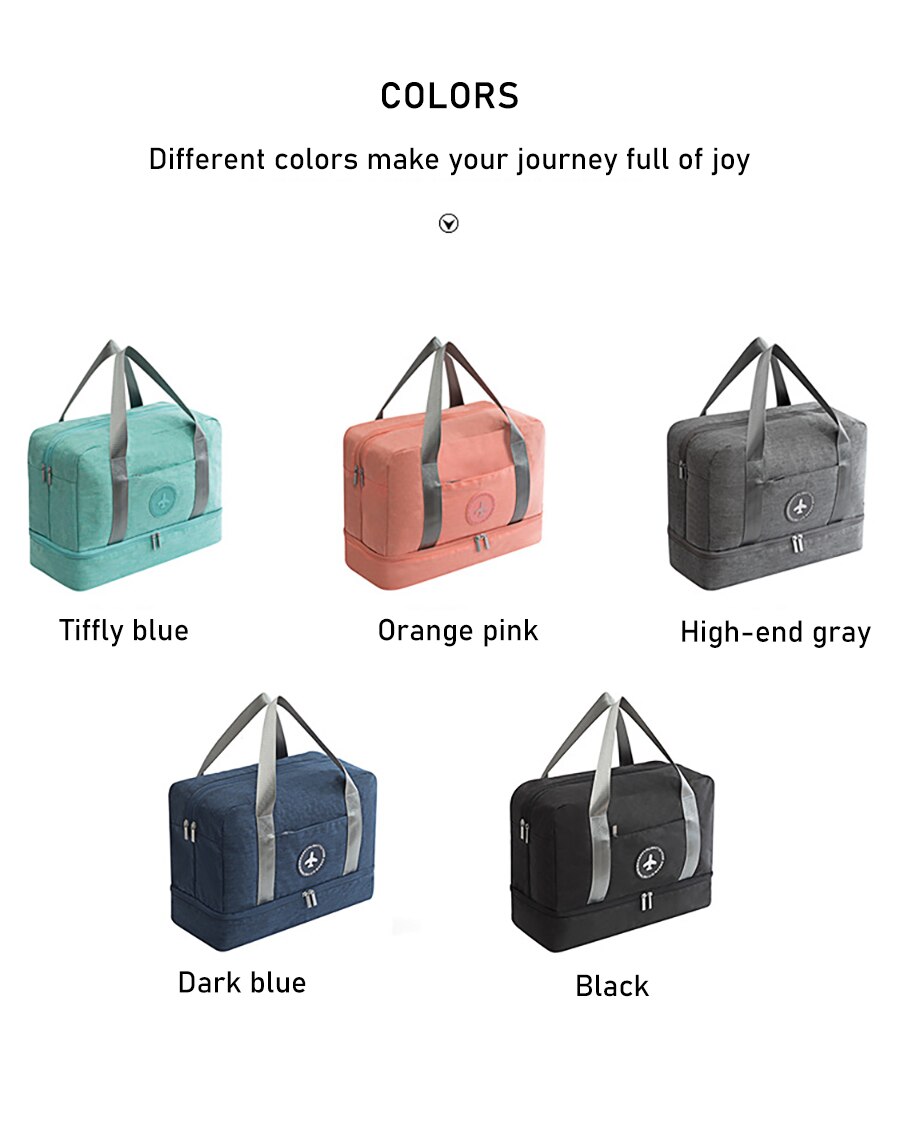 Waterproof Big Travel Bag with Shoe Bag Duffle Bag for Women Men Sports Fitness Bag Clothing Beach Bag Cloths Organizer Bags