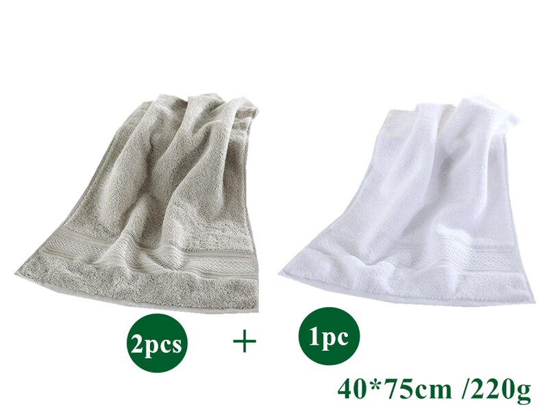 3 stk/parti egyptisk bomuld ansigtshåndklæder badeværelse rejse fitnesscenter hotel håndklæder til voksne 40*75cm superabsorberende frottéhåndklæder: 2 farver d