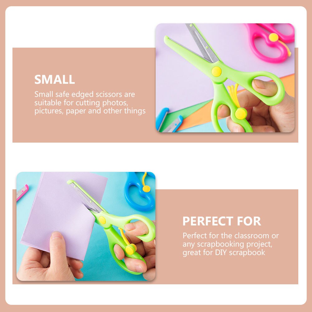 6pcs Kids Scissors Office School Craft Scissors Safety Scissors Stationary Accessories