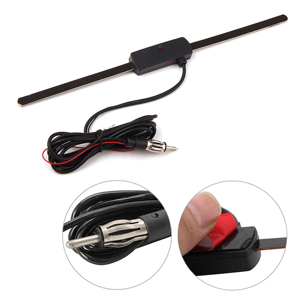 12V Universal Car Radio Aerial Windshield Electronic Hidden AM FM Radio Antenna Signal Amplifier Booster Antena Amplified Kit