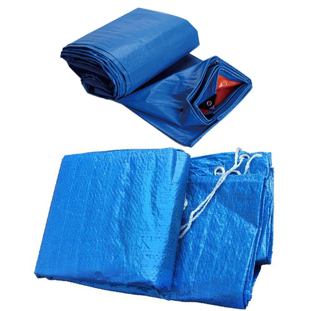 Swimming Pool Cover Dust Rainproof Pool Cover Blue Round Tarpaulin Durable For Family Garden Pools Swimming Pool Accessories