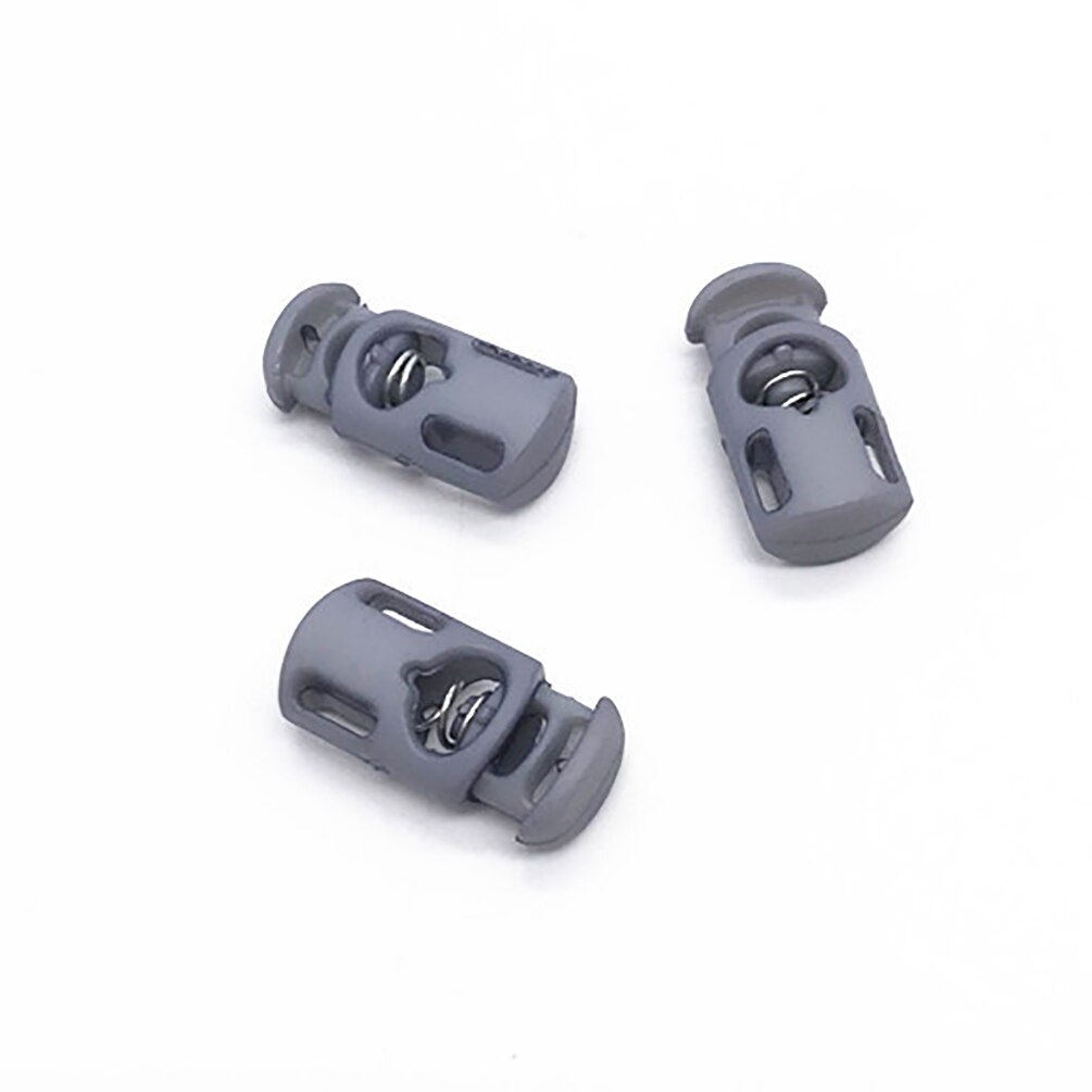 Bloqueo de cordón de palanca de plástico, tapón de cordón de resorte de varios colores para ropa DIY, cordón de cordón, accesorios de ropa deportiva, 25x12mm, 50 Uds.: grey 