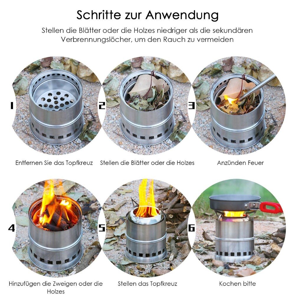 Outdoor Camping Kachel Camping Kachel Hout Vergasser Fornuis Oven Hout Fornuis Rvs Picknick Wandelen Camping