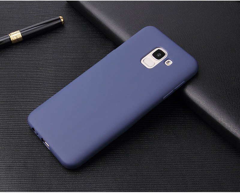 Funda para Samsung Galaxy j6 , funda de silicona suave de color caramelo para Samsung j6 Plus j600 j610f, funda: For J6 Plus 2018 / Dark Blue