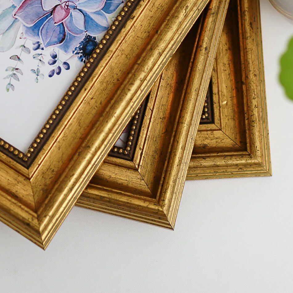 Antique Gold Photo Frame For Bedroom Memory Picture/Painting/Certificate Display,Table Frame Picture For Wedding Decorative
