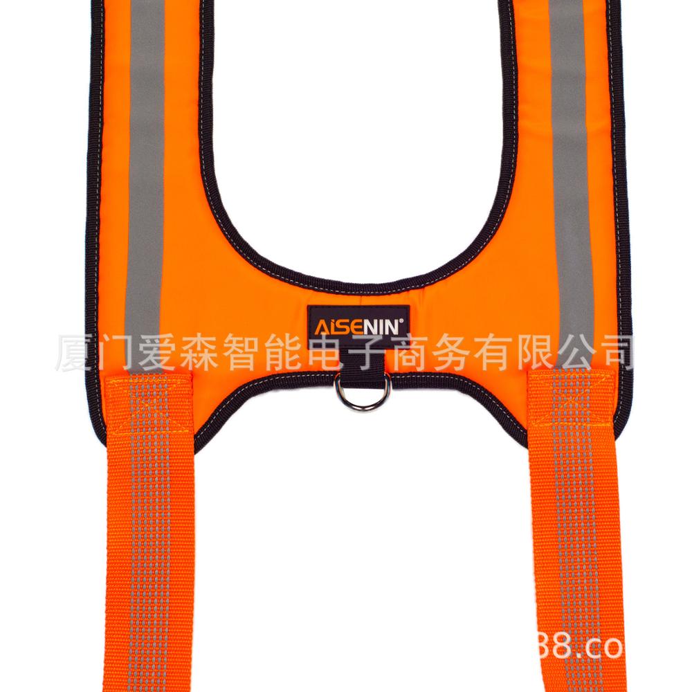 Tool Suspender Reduce Load Heavy Duty Work Tool Belt Suspender H-shaped Suspendable Tool bag fluorescent Orange Reflective Strip