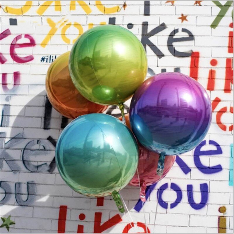 Globo de helio 4D de oro rosa de 22 pulgadas, Globos metálicos de arco iris, decoración de de cumpleaños, boda para niños, Baby Shower, juguete para
