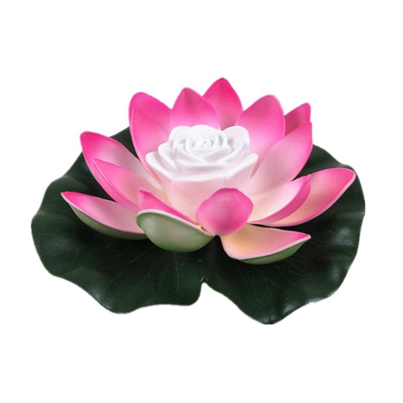 Led flytande lotus blomlampor dekorationer på vatten pool trädgård ljus trädgård tank damm dekoration: 18cm / Sid