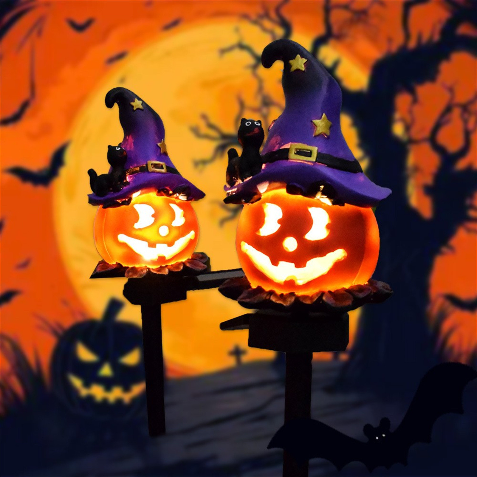 Halloween Solar Powered Pumpkins Outdoor Lights Atmosphere Layout Waterproof Courtyard Garden Scenery Decorative