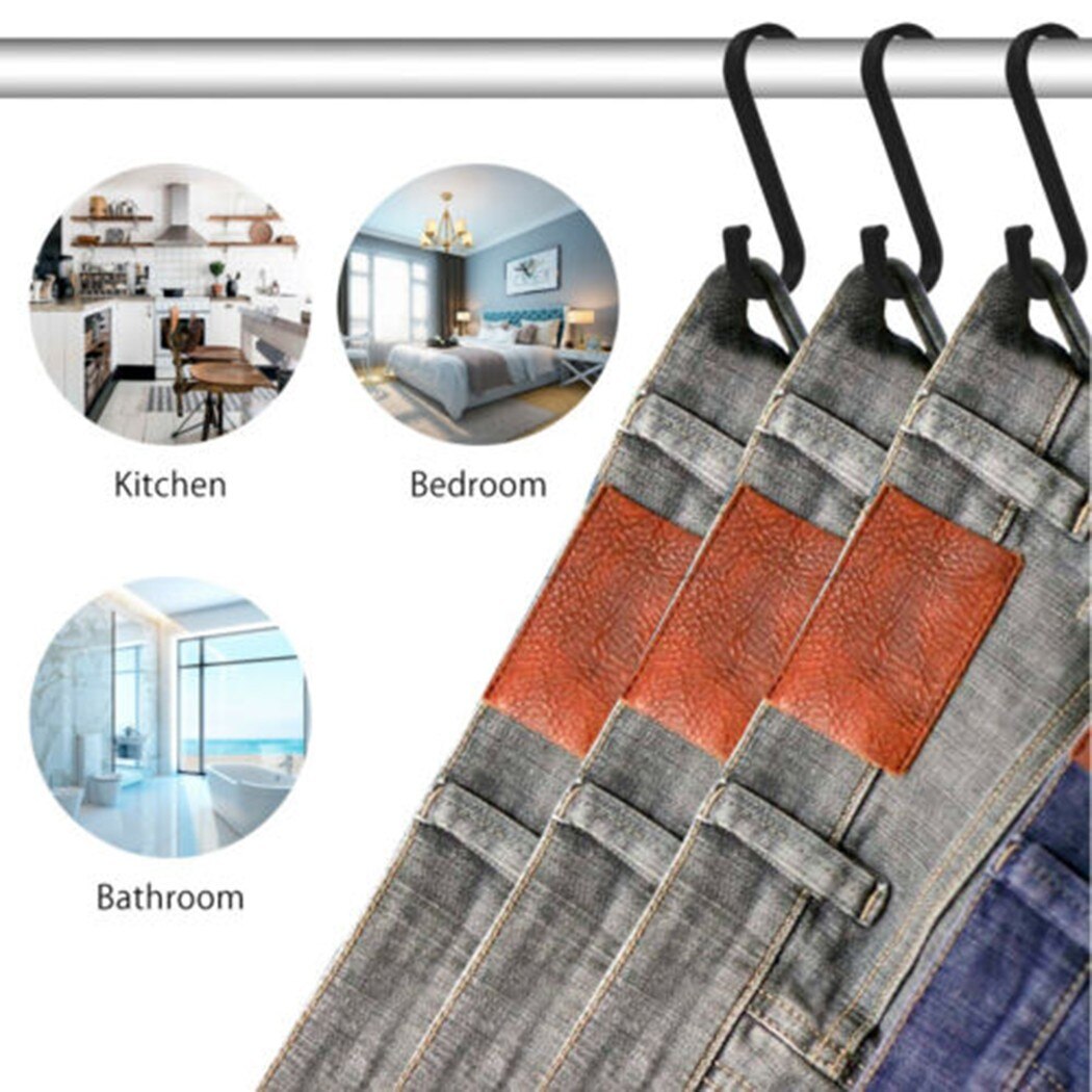 Crochet en aluminium en forme de S pour Pot de cuisine, 12 pièces, espace de suspension pour vêtements, chambre à coucher, cuisine, salon