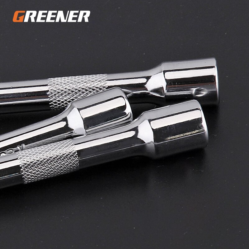 GREENER Socket Ratchet Wrench Extension Bar 1/4" 50/100/150/250mm Ratchet Wrench Socket Extender Hand Adjustment Hand Tools