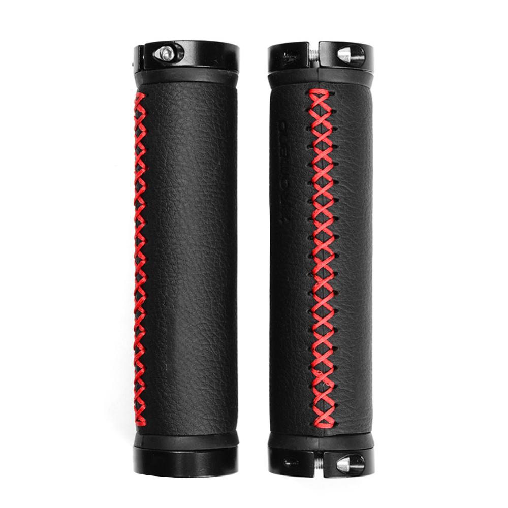 Bike Handlebar Ergonomic Fiber leather Mountain Bike Grips Non-slip Aluminum Lock for Bicycles Parts Accessories: 2
