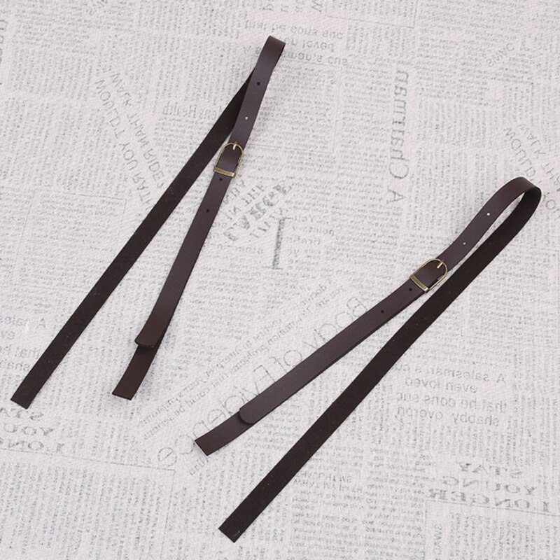 Tirantes de cuero para mujer y hombre, tirantes Unisex de 1,5 cm de ancho, tirantes negros, accesorios de ropa de 75cm