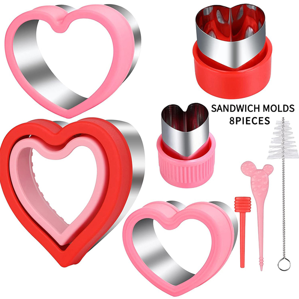 Cortadores de sándwich especiales para niños, molde para pan, galletas, frutas, verduras, corazón, fabricante de pentáculos, herramientas para hornear para niños: Caqui oscuro