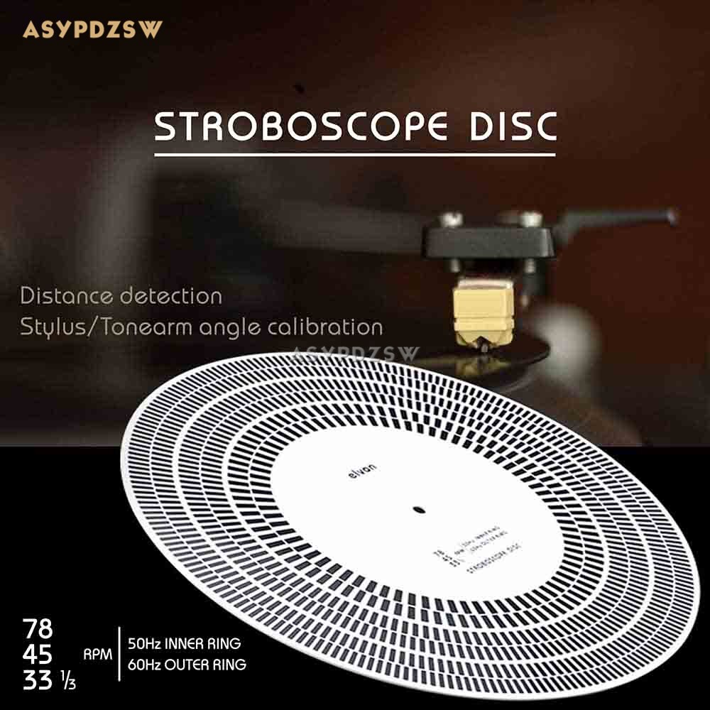 elvon 12'' LP Vinyl gauge Turntable stroboscope disc Distance/Speed/angle Checker