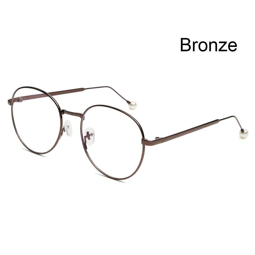 1pc Metal Anti-Blue Light Glasses Unisex Ultralight Round Metal Frame Computer Glasses Blocking Eyeglasses Flat Mirror Eyewear: 7