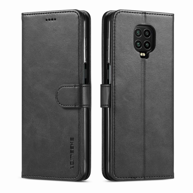 Sprawa dla Xiaomi Redmi uwaga 9S luksusowe pokrywa PU skórzane etui z klapką Funda dla Redmi uwaga 9 Pro Max etui na telefony komórkowe Coque: For Redmi Note 9S / Black