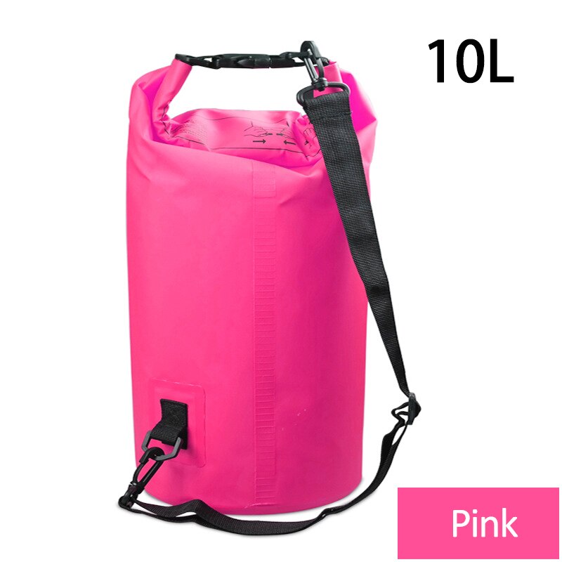 Outdoor Waterproof Dry Backpack Water Floating Bag Roll Top Sack for Kayaking Rafting Boating River Trekking Swimming Pool kayak: 10L  Pink