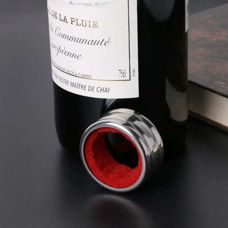 VFGTERTE 1PC vino anillo botella de líquido de botella de Pour Anti-Protector contra caídas de acero inoxidable 2 colores gota de botella tapón de Bar de cocina herramientas