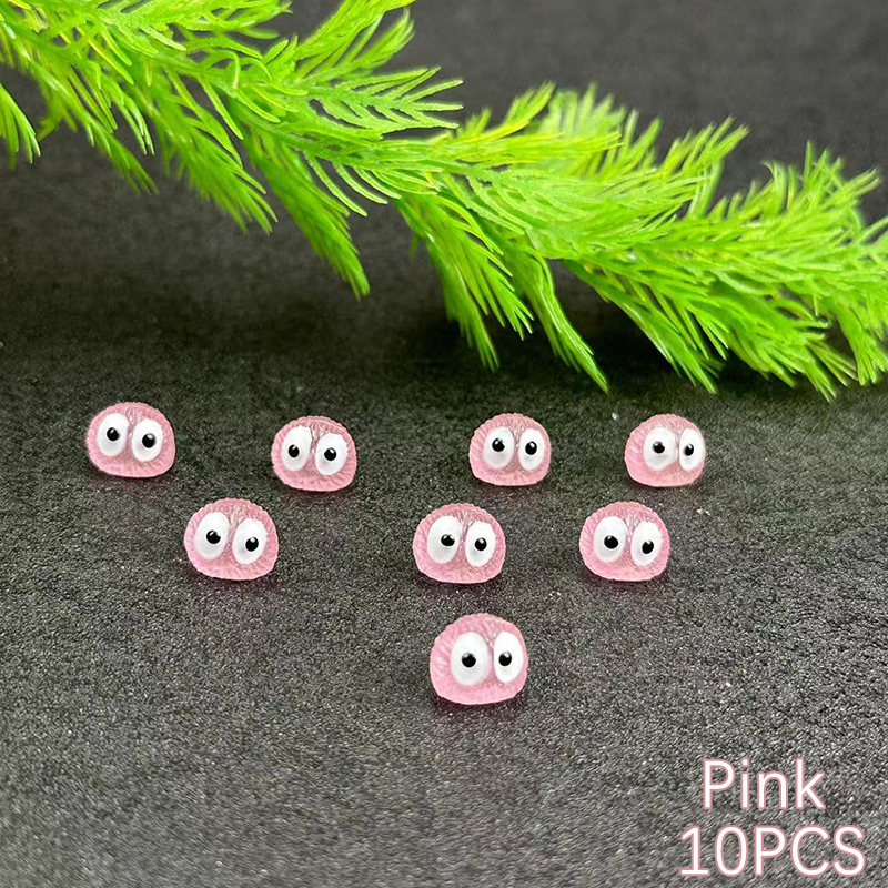 10 Stücke Leuchtende Briketts Elfen Schwarze Kugel Sprit Ente Figur Wohnkultur Leuchtende Miniatur Gebühr Garten Dekoration Zubehör: Dunkelgrau