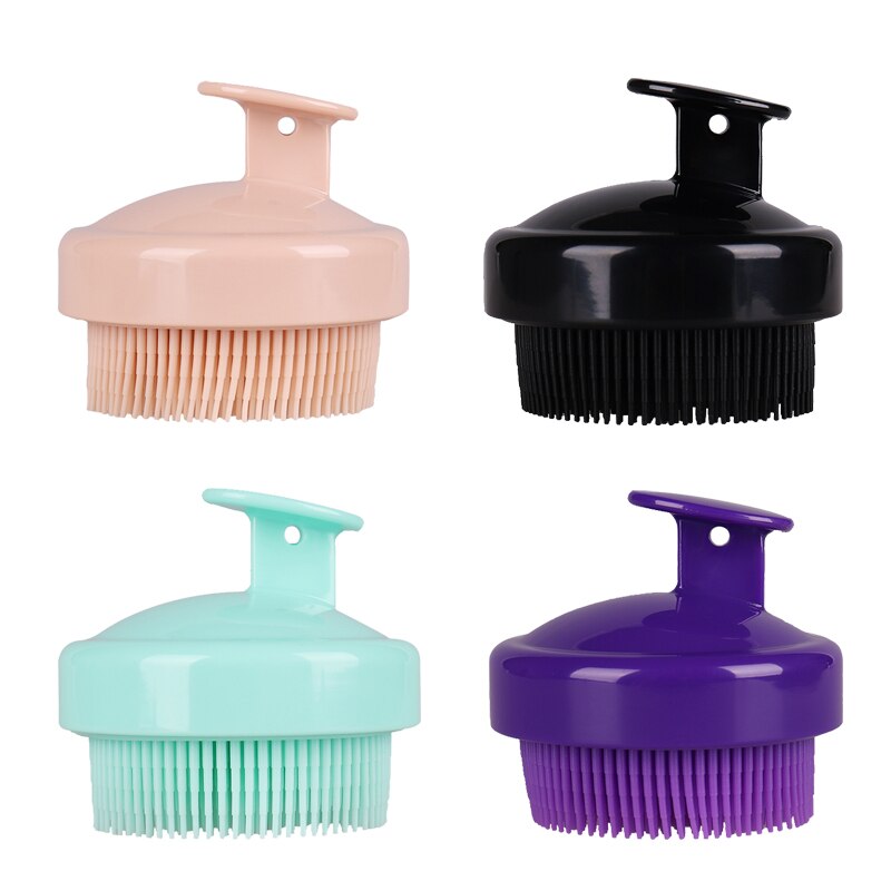 Cepillo de silicona suave para masaje corporal, cepillo pequeño redondo para ducha, champú exfoliante, herramienta de belleza para SPA y espectáculo corporal, 1 unidad