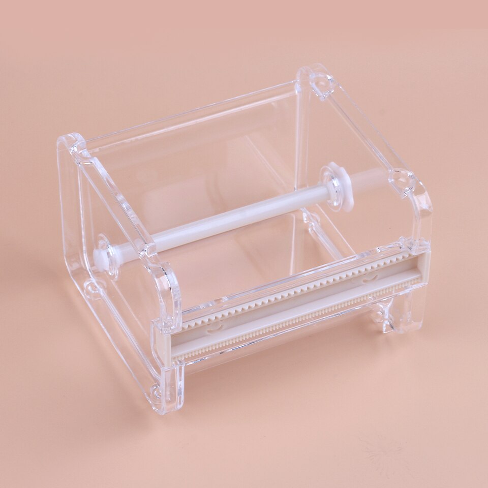 Draagbare Transparante Acryl Wimper Tape Cutter Kleurrijke Cutter Pe Medische Tapes Adhesive Roterende Tape Houder Wimper Gereedschappen: Beige Cutter