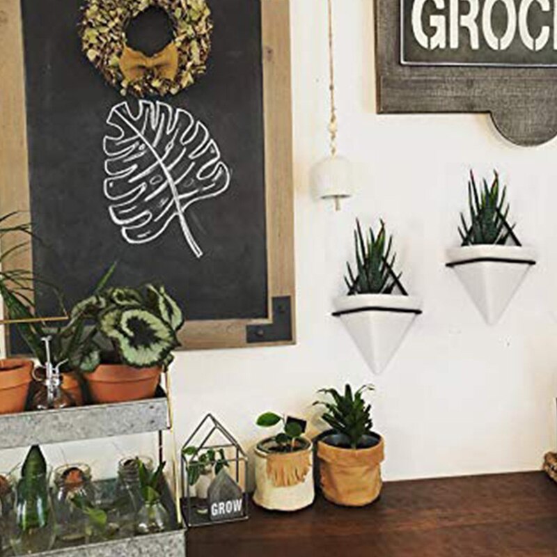 Triple-Cornered Wall Planter, Set of 4 Hanging Planter Vase Geometric Planter Wall Decor Air Plant Container for Home and Office