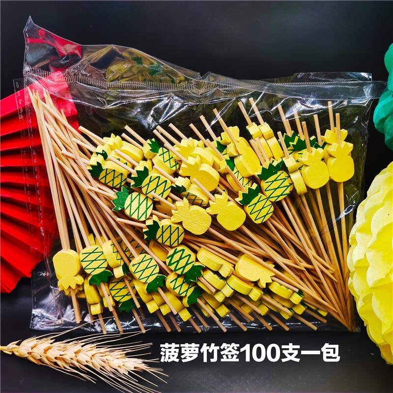 Wegwerp Taart Bakken Cocktail Wijn Picks Fruit Tandenstoker Sandwich Bamboe Stok Drinken Feestartikelen Decoratie 100 Stk/partij