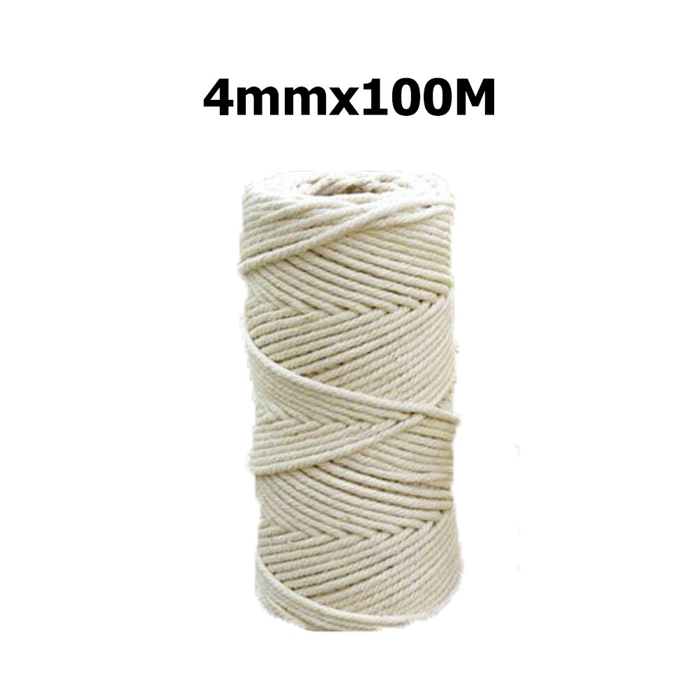 Cotton Cord Macrame Cotton Cord 2mm x 200m for Wall Hanging Dream Catcher For Wall Hangings Plant Hangers Wall Art Homewares: 4mmx100m
