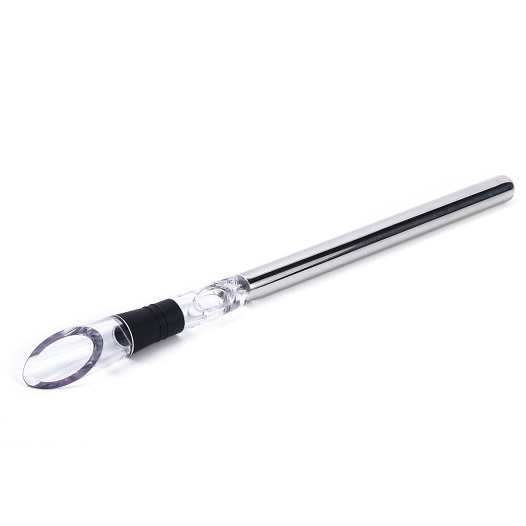 Stainless Steel Ice Wine Chiller Stick With Wine Pourer Wine Cooling Stick Cooler Beer Beverage Frozen Stick Ice Cool Bar Tool: Default Title