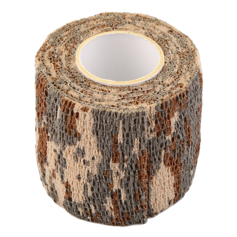 Handwerkzeug Camo Form Wiederverwendbare selbstklebende Camo Jagdgewehr bieten Isolierung Stoffband Wrap Polyester Tarnung Ausrüstung: Black