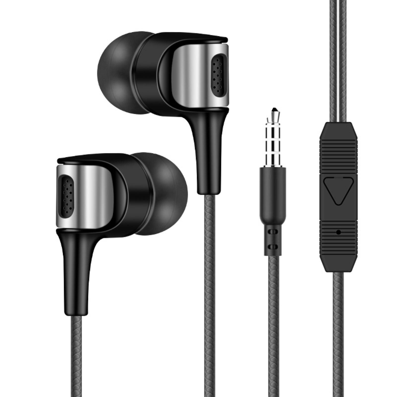 3.5mm Universal Dual Speakers Subwoofer Wired Bass In-ear Earphones Earbuds for ios Android