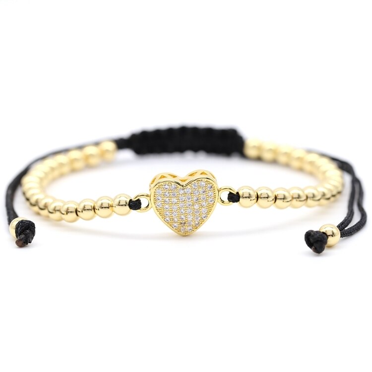 Trendy Heart Bracelet for Men Adjustable Braided Macrame Beaded Bracelet For Women Bracelet Jewelry