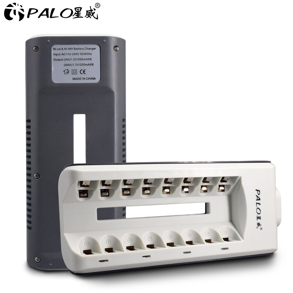PALO 8 Slots Fast Charge LED display Quick charger Smart Battery Charger for 1.2V nimh nicd aa aaa Rechargeable Battery: UK