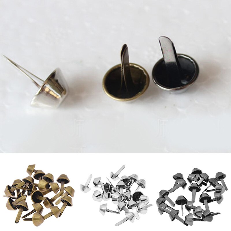 20 Stuks Metalen Klinknagel Zakken Bodem Nagel Voet Nail Diy Onderdelen Legering Twee-Legged Emmer Nail Bagage Onderdelen Tassen accessoires