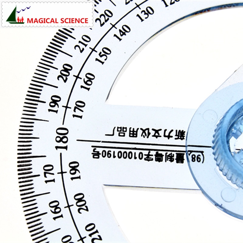 360-degree circle protractor for primary school students transparent plastic full circle goniasmometer rotating protractors 10cm