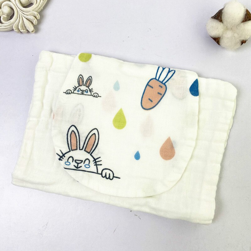 Tecknad fågel kanin elefant djur bebis spädbarn handduk svettabsorberande torkduk bomull dagis svettabsorberande handduk: Kanin