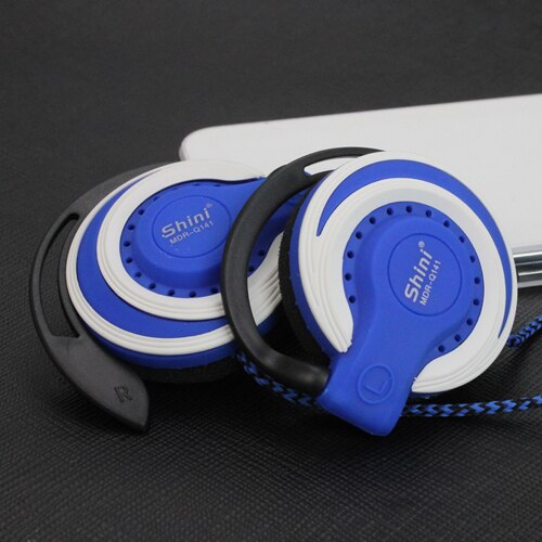 Shini Q940 3.5mm Wired Headphones HiFi Heavy Bass Noise Cancelling Earphones EarHook Gaming Headset For Xiaomi Huawei Mp3 Player: Blue