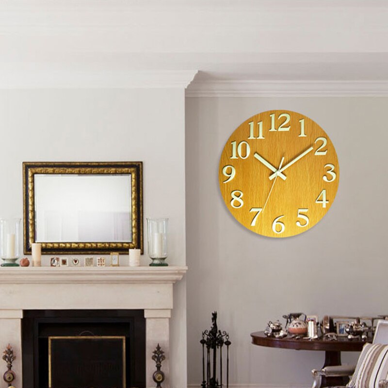 Horloge murale suspendue en acrylique 3D, silencieuse et moderne, avec chiffres numériques, lueur sombre, bricolage