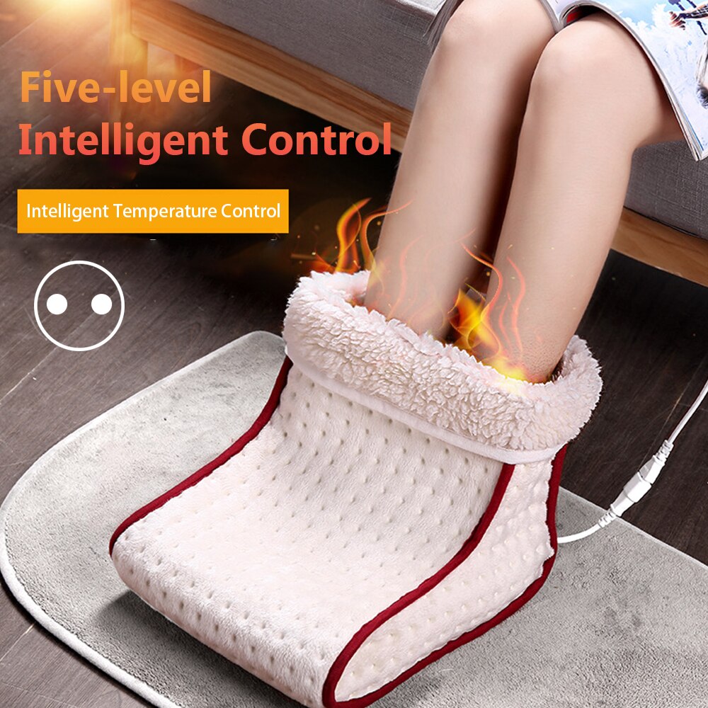 Coussin chauffant pour les pieds | Électrique, avec prise chauffante, lavable, chauffage des pieds, Massage thermique, 5 Modes, avec réglages de chaleur: EU plug