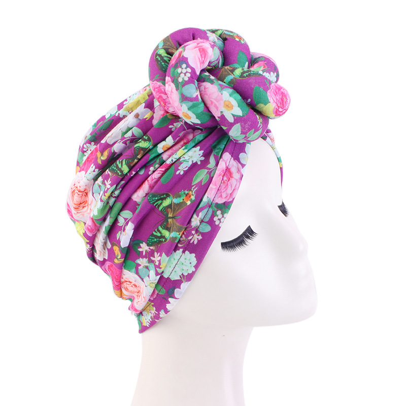 African Print Turban for Women Pre-Made Top Knot Head Wraps Flower Stretch Hijab Ladies Party Wedding Headdress: Champagne
