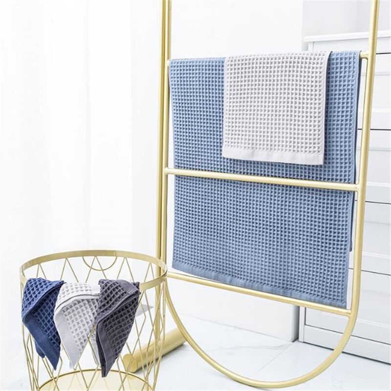 Set van 3 wafelhanddoeken: gezichtshanddoek, handdoek, badhanddoek, driedelige set katoenen handdoek, handdoekhoes