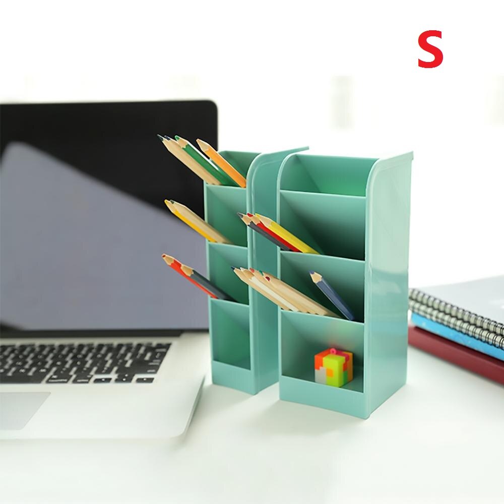 Four-Grid pen holders Desk Storage Box Drawer desktop organizer Inclined office pink desk accessories supplies stationery holder