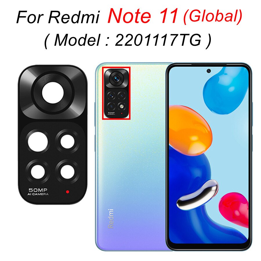 2 Stuks Hoofd Back Camera Glas Voor Xiaomi Redmi Note 11 Pro + Plus 5G Achteruitrijcamera Glas Lens cover Vervanging Voor Redmi Note 11T 11S: Note 11 Global