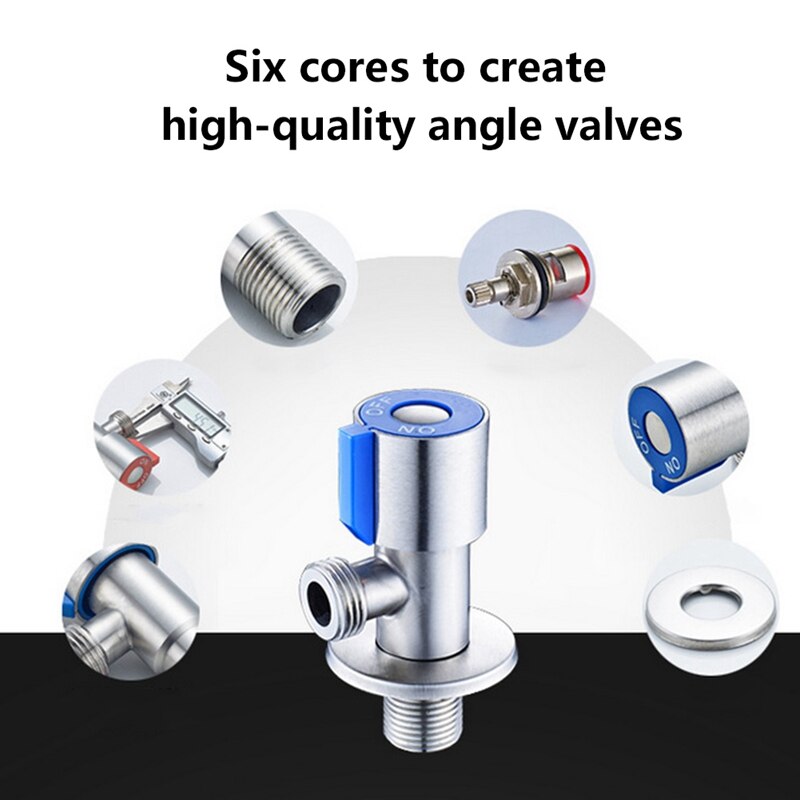 Stainless Steel Triangle Valve Stop Valve Angle Valve Kitchen Toilet Black Angle Valve And Cold Valve