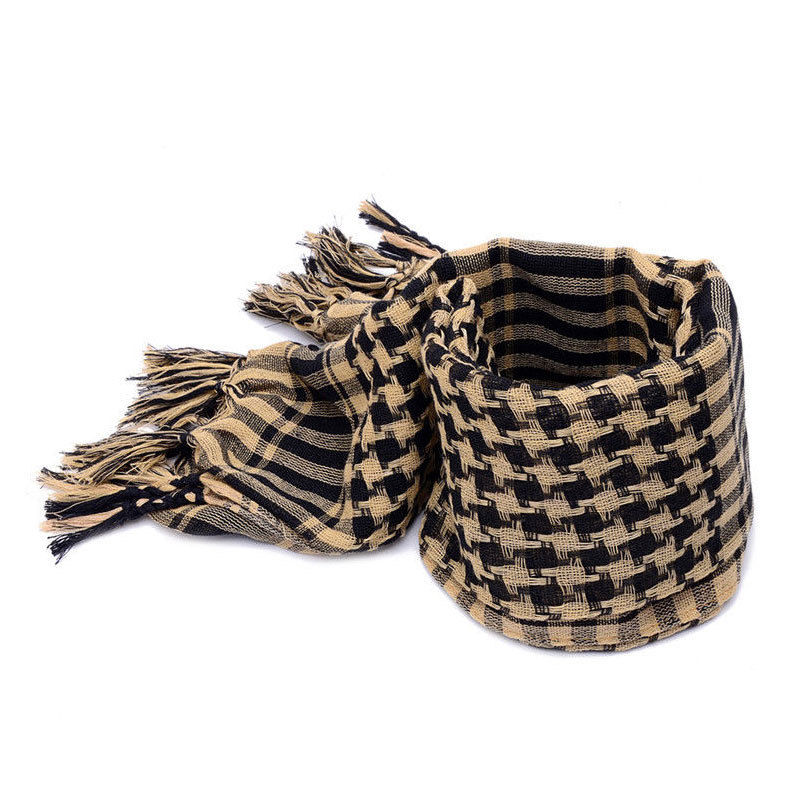 Brand Lightweight Tassel Arab Desert Shemagh KeffIyeh Scarf Wrap Pashmina Worthy Checked men mufflers: sand