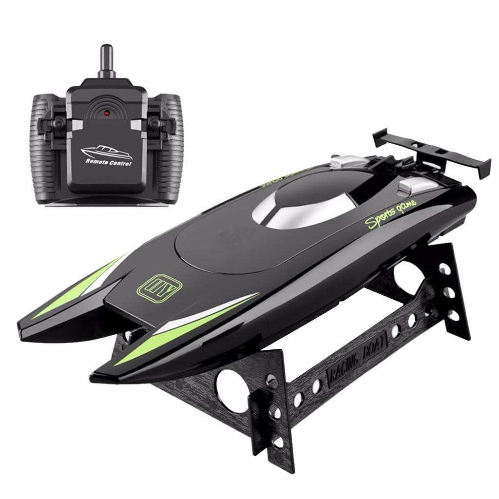 2.4g Radio Rc Boats 25km/h High Speed Rc Racing Boat 7.4v Capacity Battery Remote Control Boats Dual Motor For Kids Adult: Black
